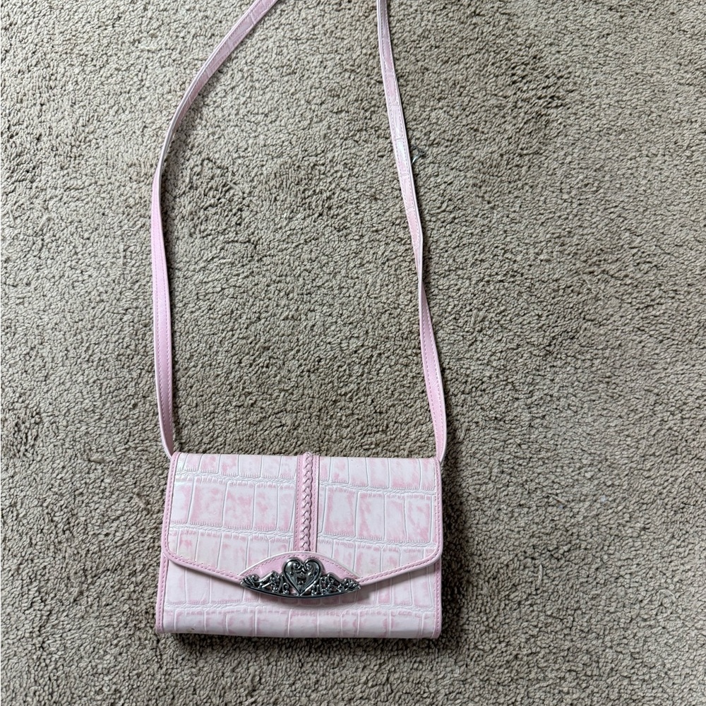 Elegant Pink Croc-Embossed Y2K Women's Bag